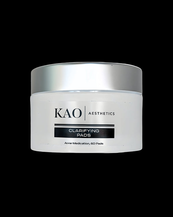 KAO Aesthetics Clarifying Pads container on a white background