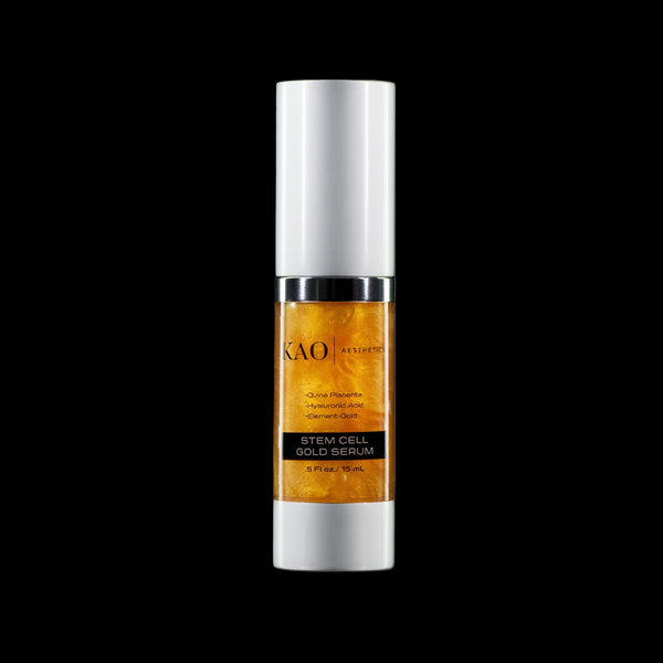 KAO Stem Cell Gold Serum bottle on a white background